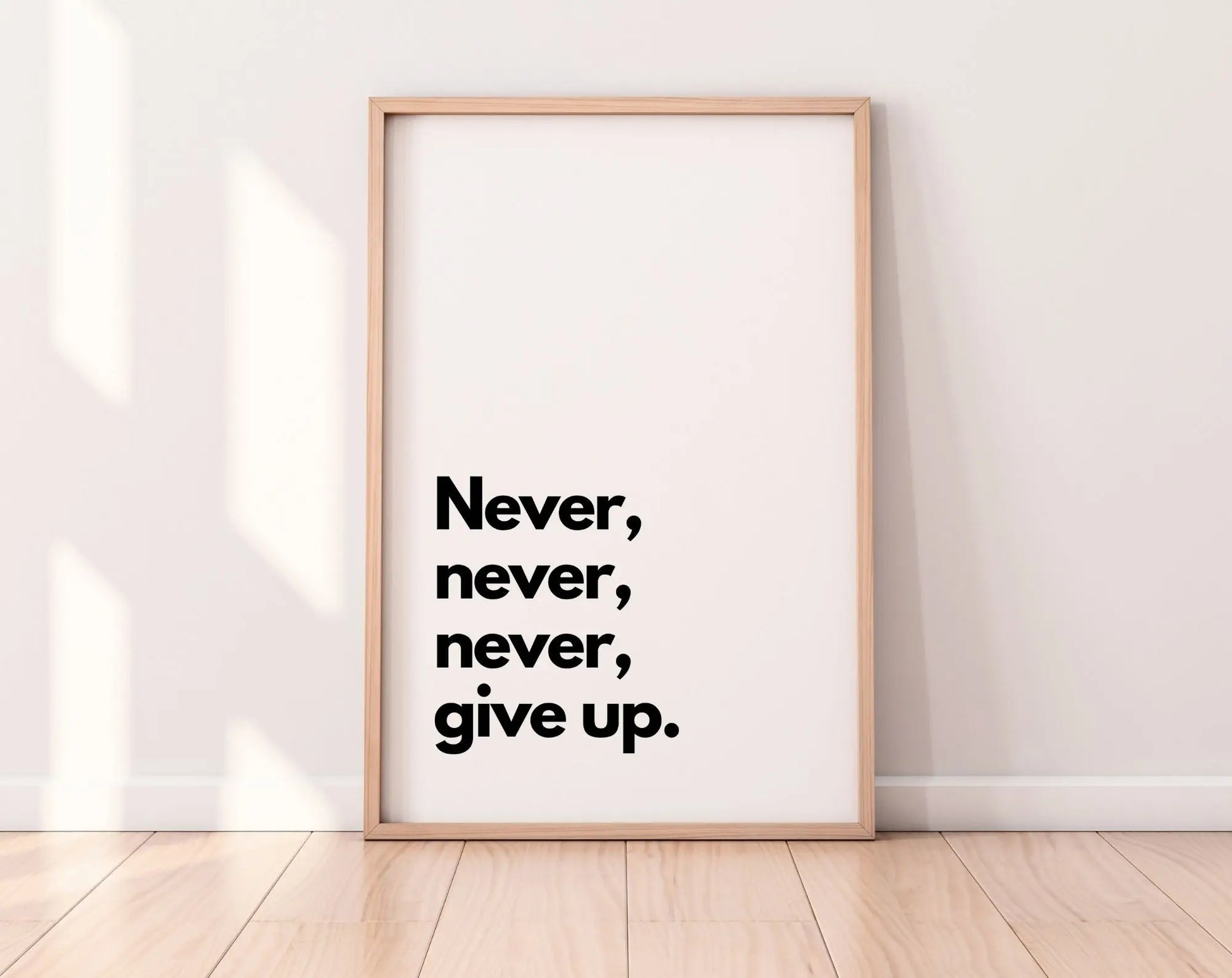 Never give up - Affiche citation FLTMfrance