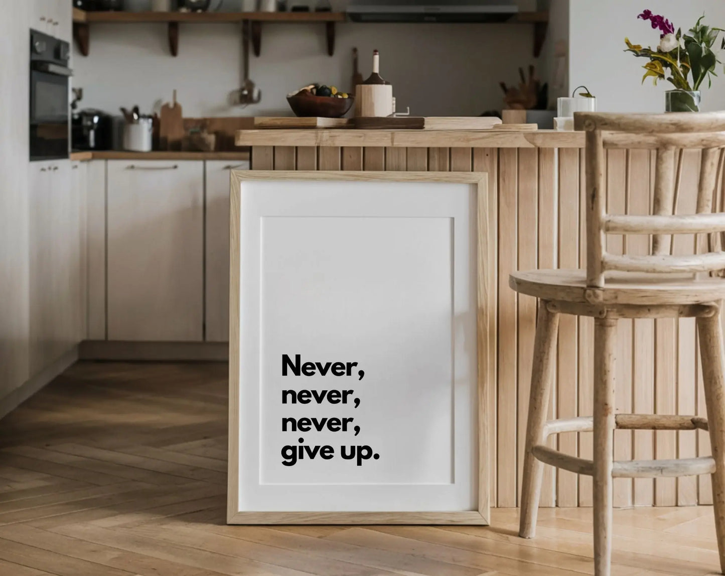 Never give up - Affiche citation FLTMfrance