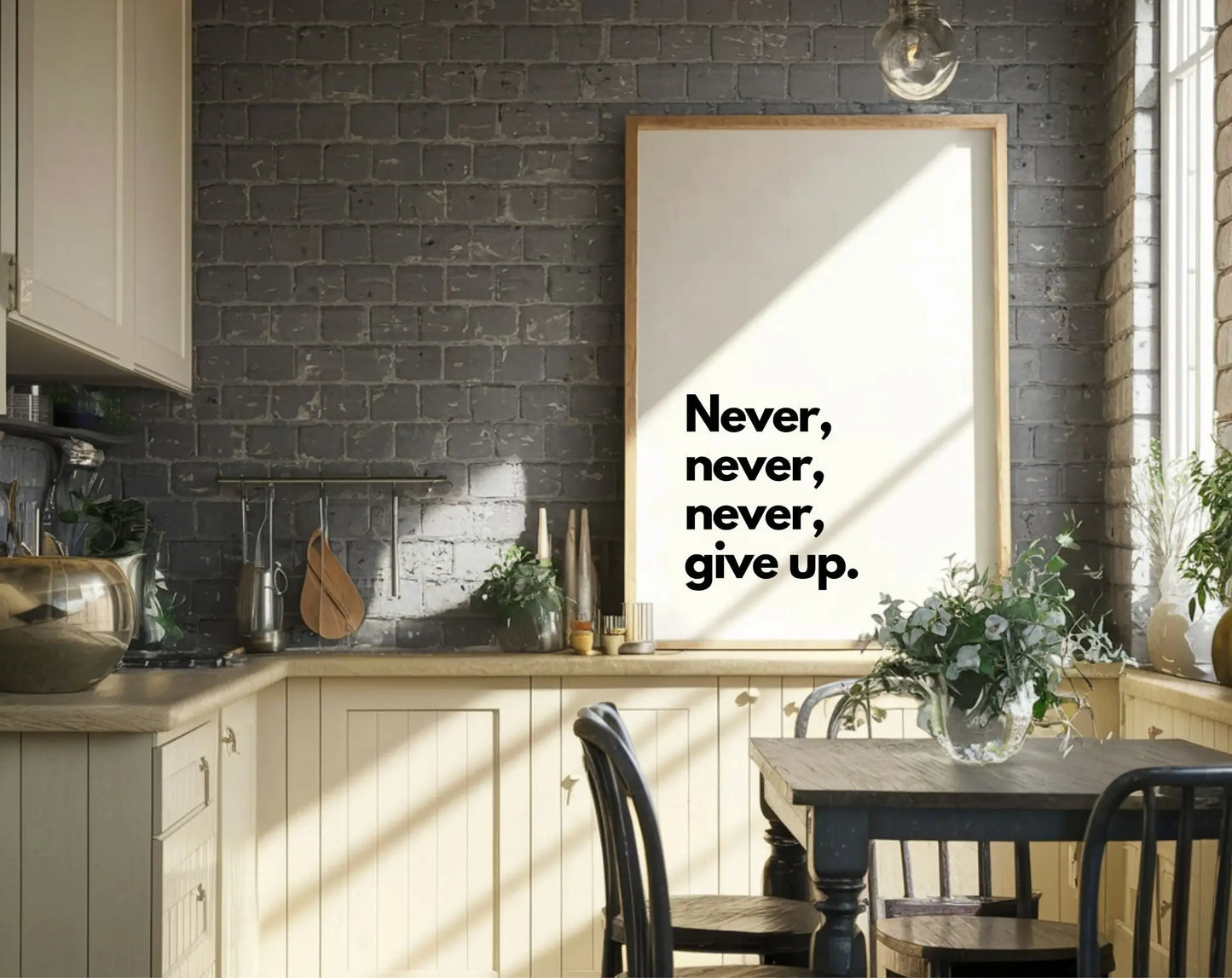 Never give up - Affiche citation FLTMfrance