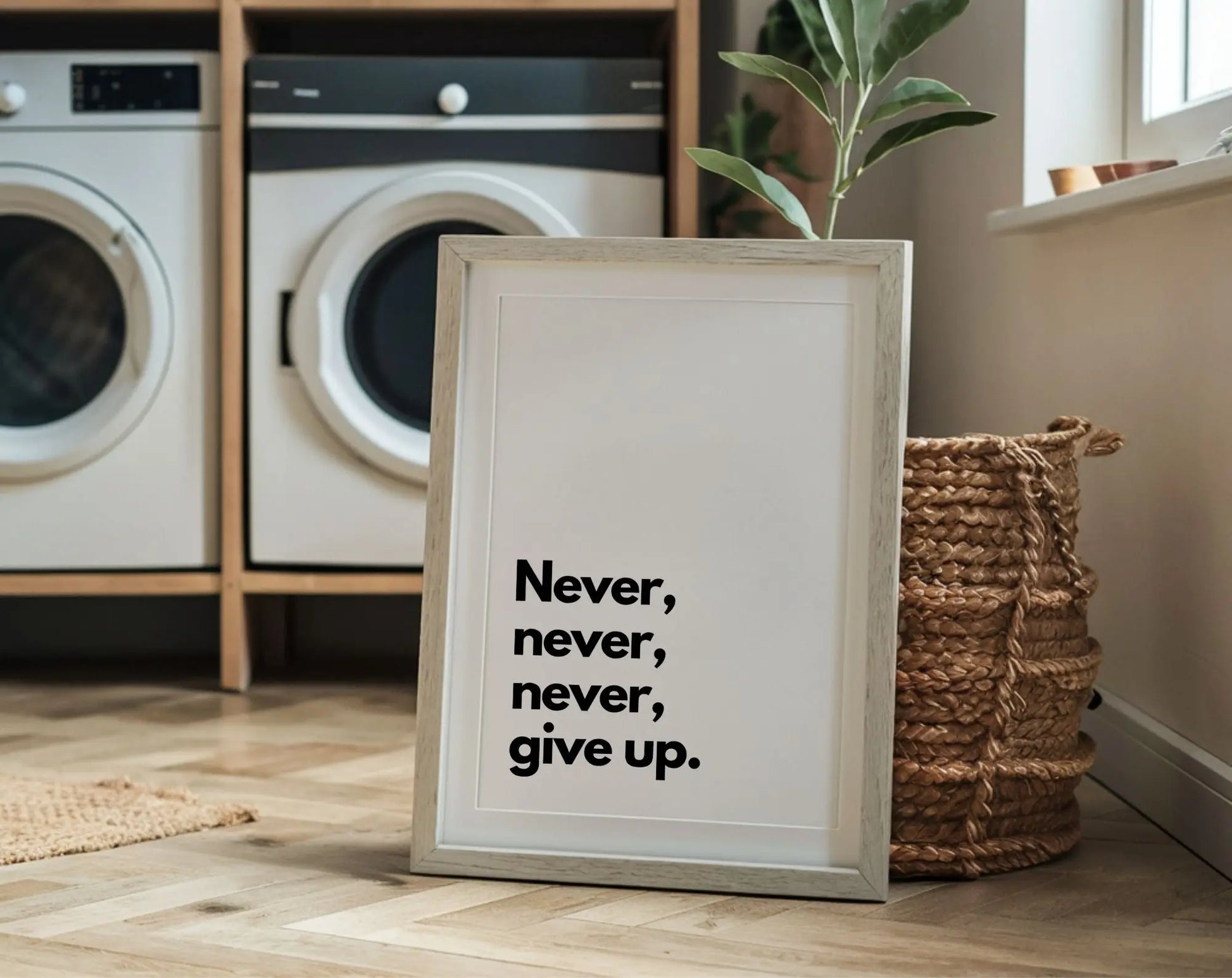 Never give up - Affiche citation FLTMfrance