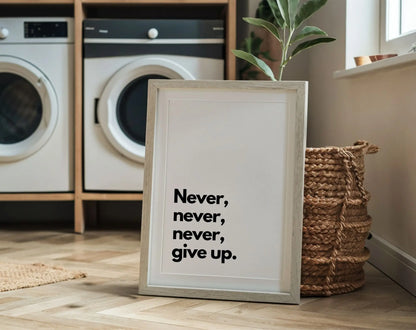 Never give up - Affiche citation FLTMfrance