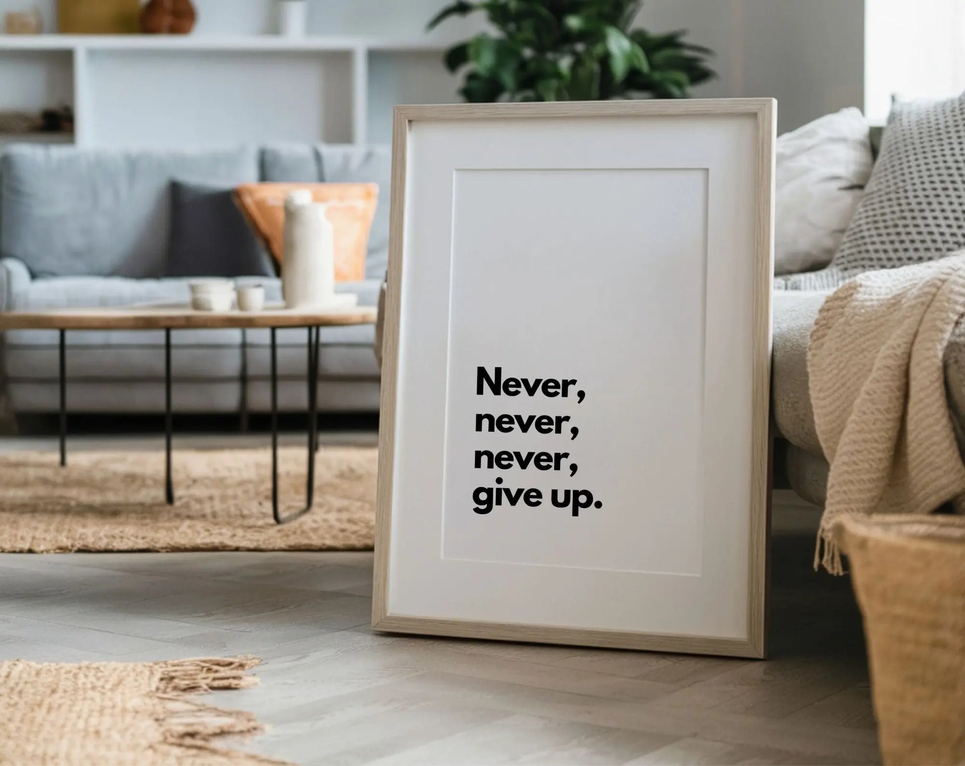 Never give up - Affiche citation FLTMfrance