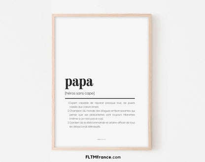 Pack 2 affiches définition papa et maman - Affiche définition humour famille FLTMfrance