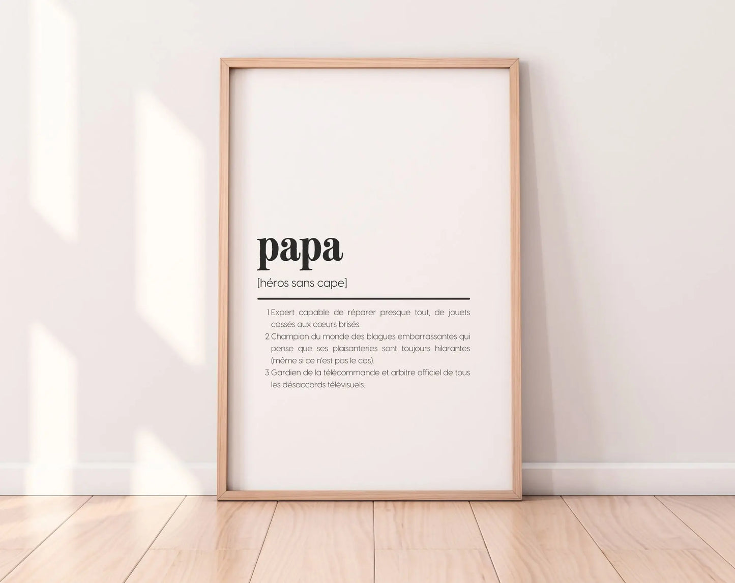 Pack 2 affiches définition papa et maman - Affiche définition humour famille FLTMfrance