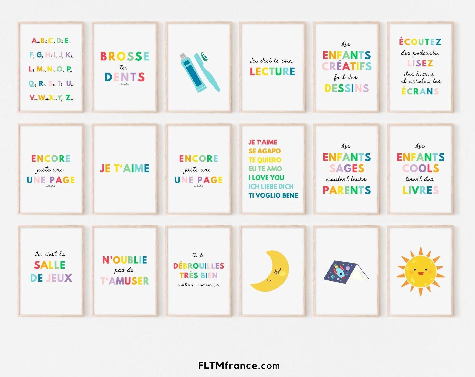 Pack de 24 affiches pédagogiques - Poster éducatif Montessori FLTMfrance