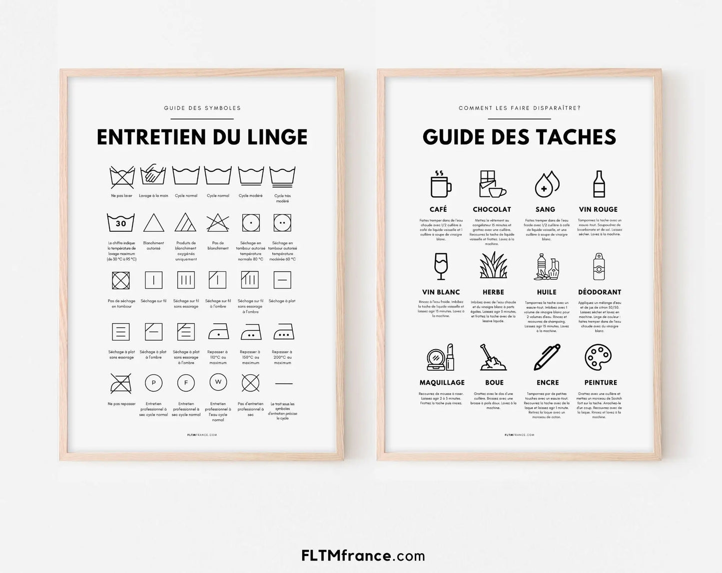 Pack de 3 affiches pour buanderie FLTMfrance