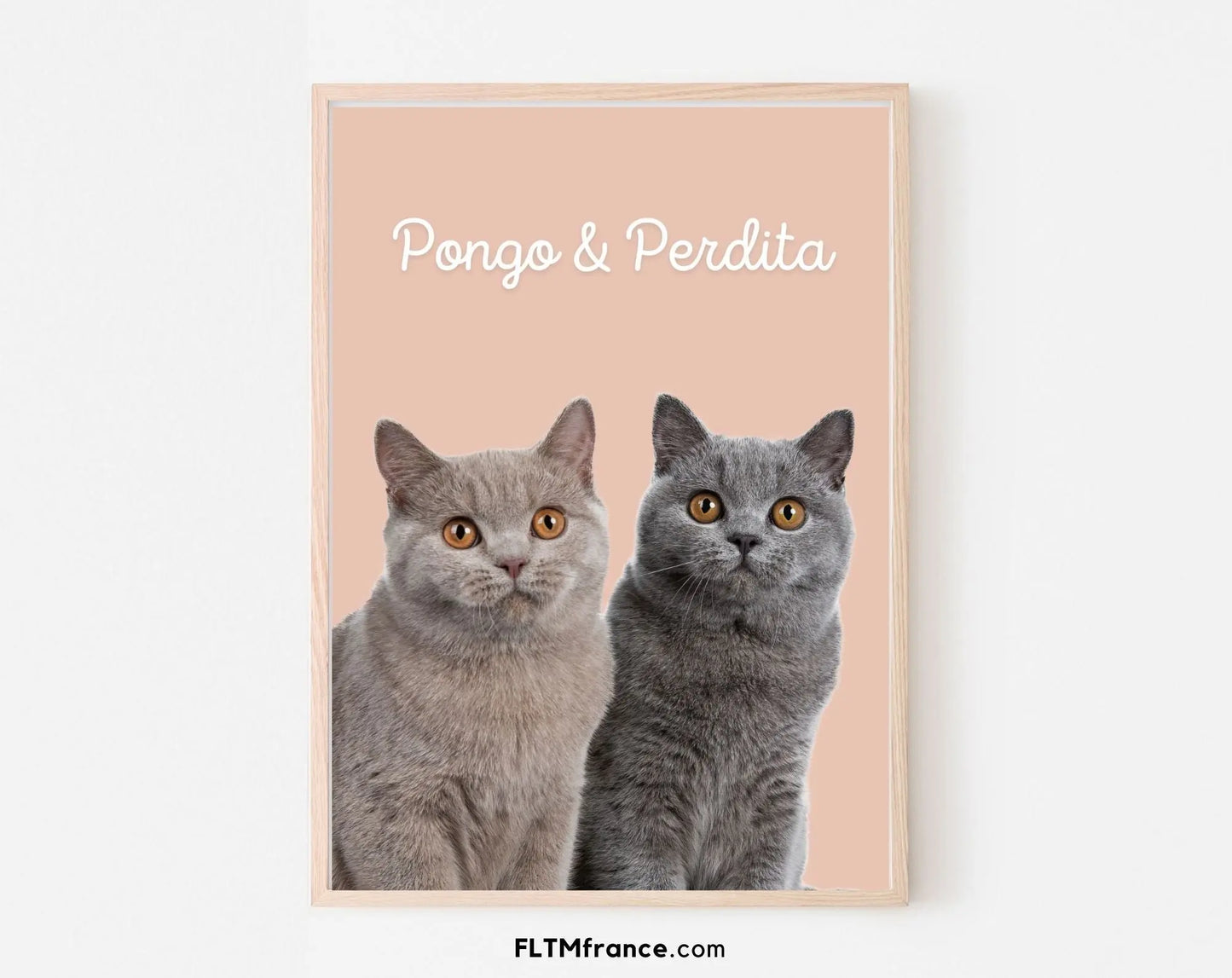 Portrait de chat personnalisé - Affiche animaux de compagnie FLTMfrance