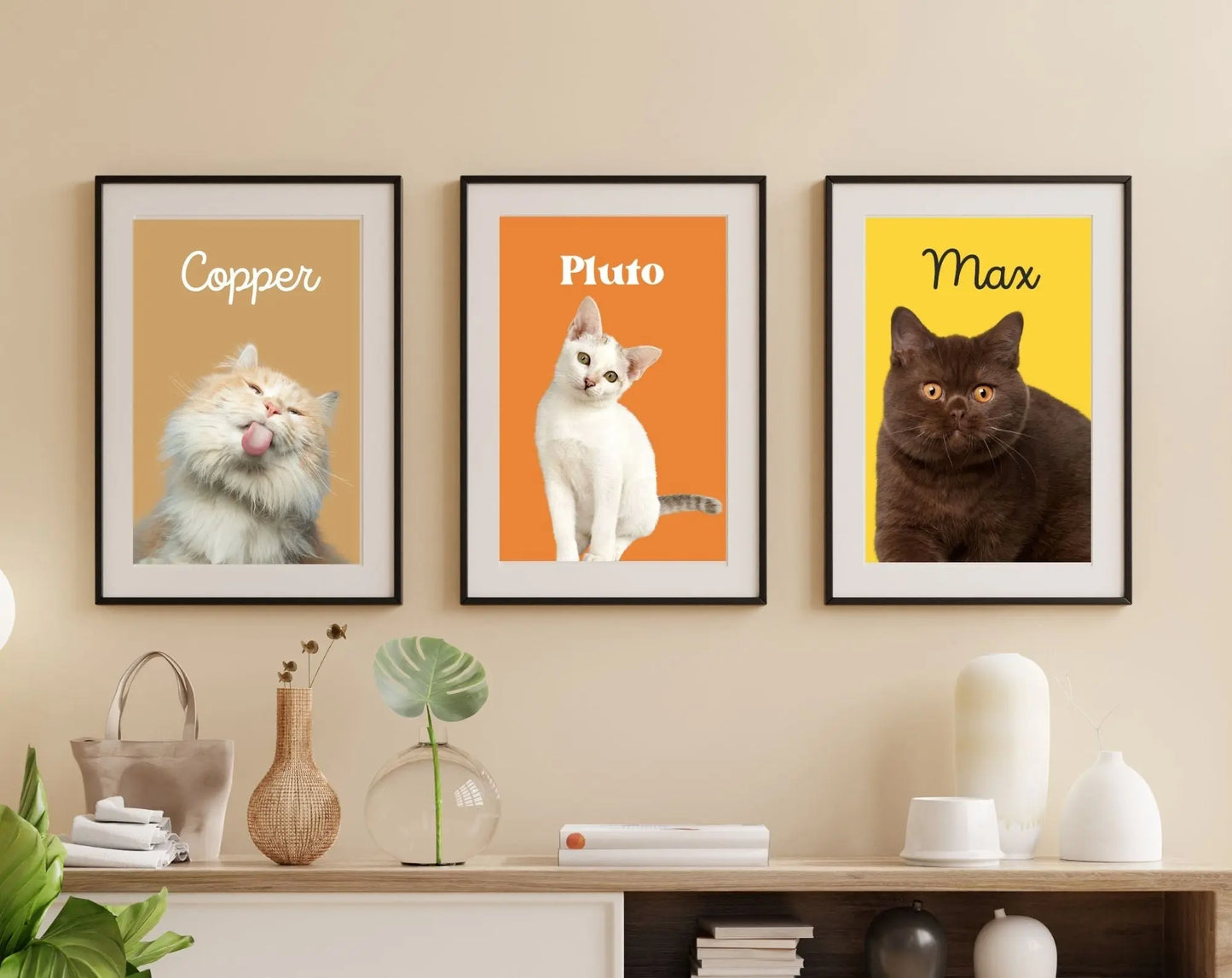 Portrait de chat personnalisé - Affiche animaux de compagnie FLTMfrance