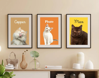 Portrait de chat personnalisé - Affiche animaux de compagnie FLTMfrance