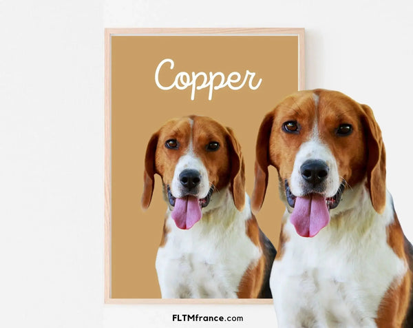 Portrait de chien personnalisé - Affiche animaux de compagnie