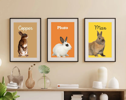 Portrait de lapin personnalisé - Affiche animaux de compagnie FLTMfrance