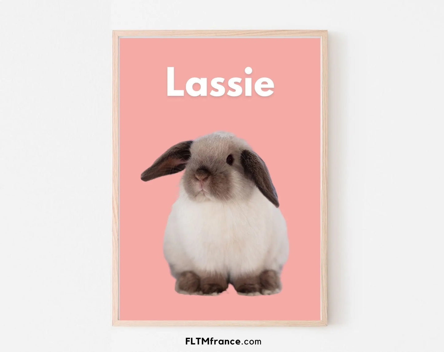 Portrait de lapin personnalisé - Affiche animaux de compagnie FLTMfrance