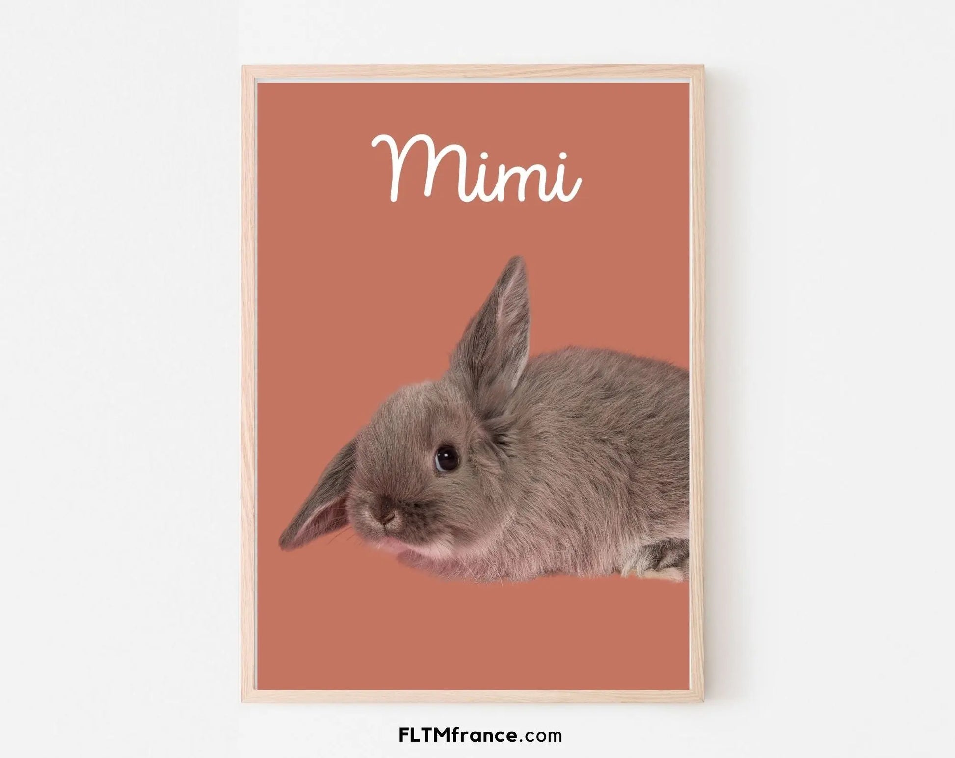 Portrait de lapin personnalisé - Affiche animaux de compagnie FLTMfrance