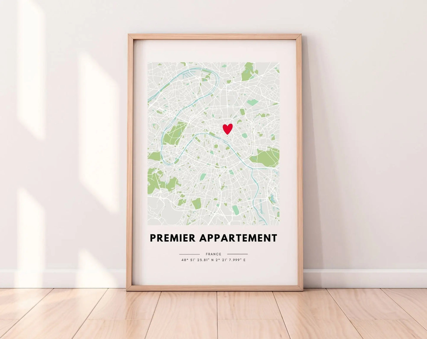 Premier appartement - Affiche carte de ville personnalisée FLTMfrance