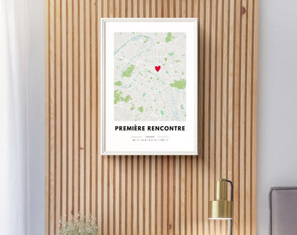 Première rencontre - Affiche carte de ville personnalisée FLTMfrance