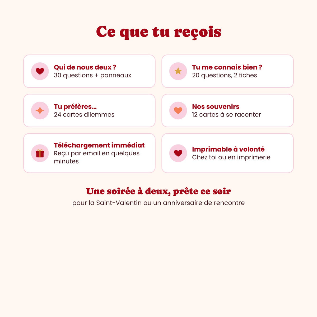 Contenu du quiz du couple