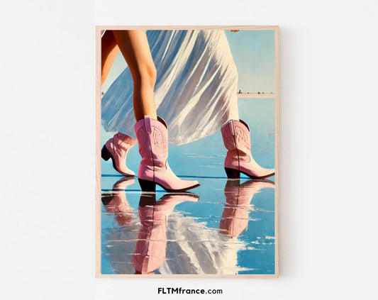 Reflets en bottes roses - Cowgirl FLTMfrance