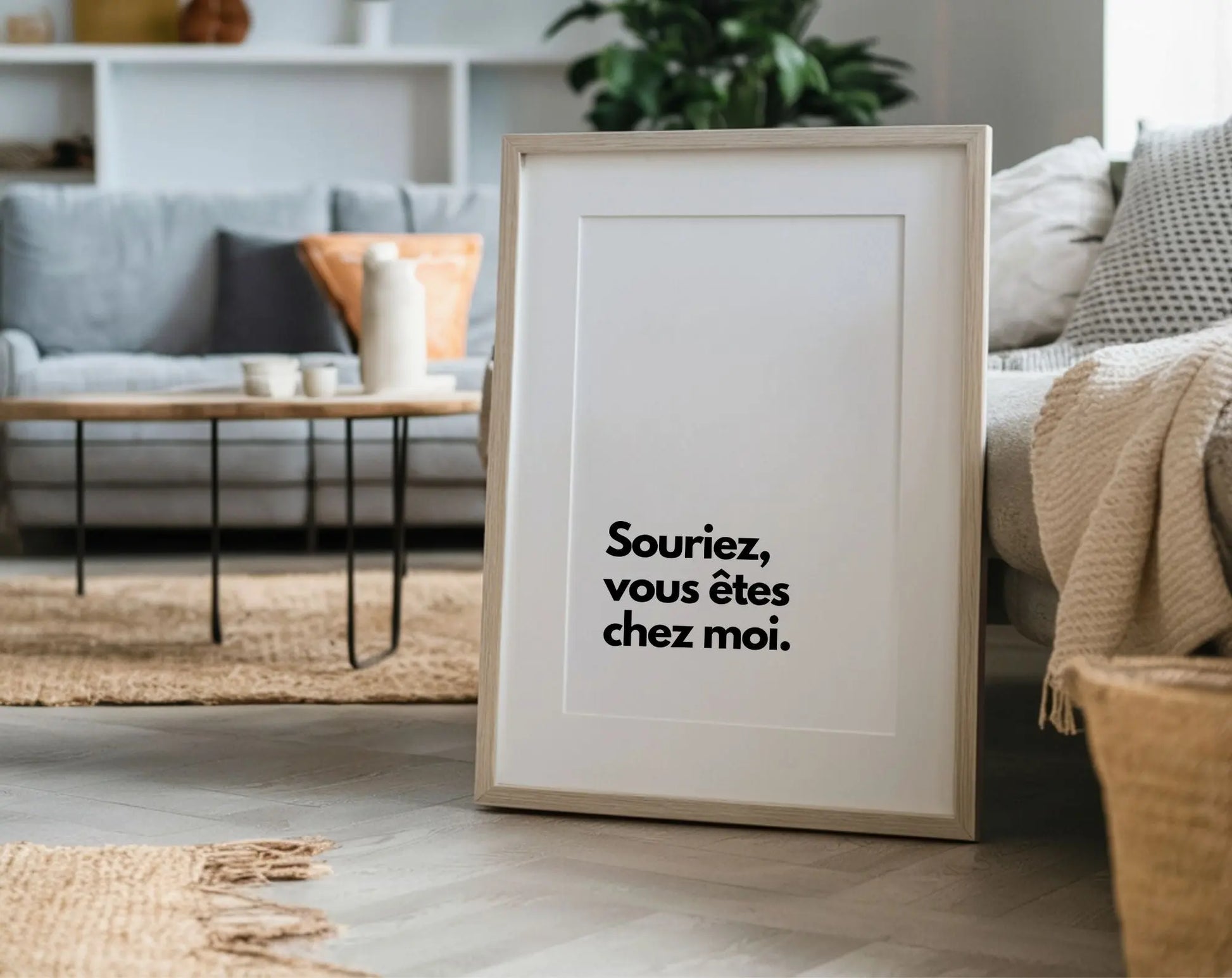 Souriez vous êtes chez moi - Affiche citation humour FLTMfrance