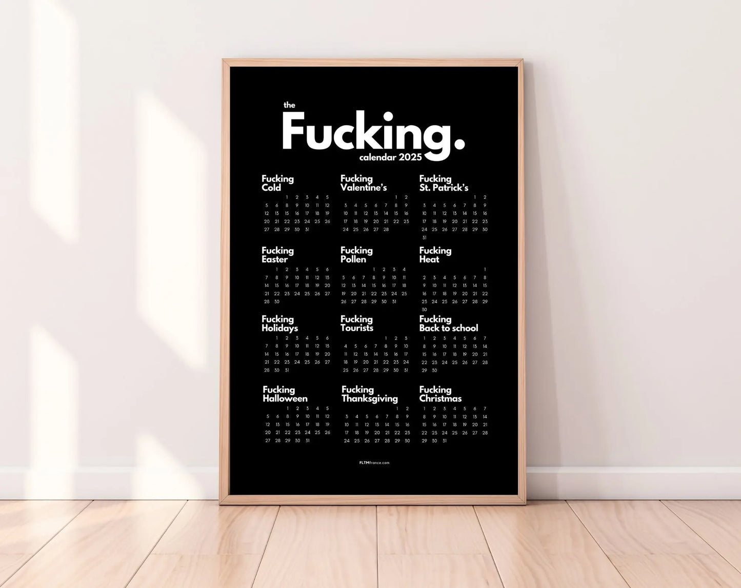 The Fucking Black Calendar 2025 - Calendrier Putain en anglais FLTMfrance