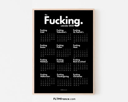 The Fucking Black Calendar 2025 - Calendrier Putain en anglais FLTMfrance