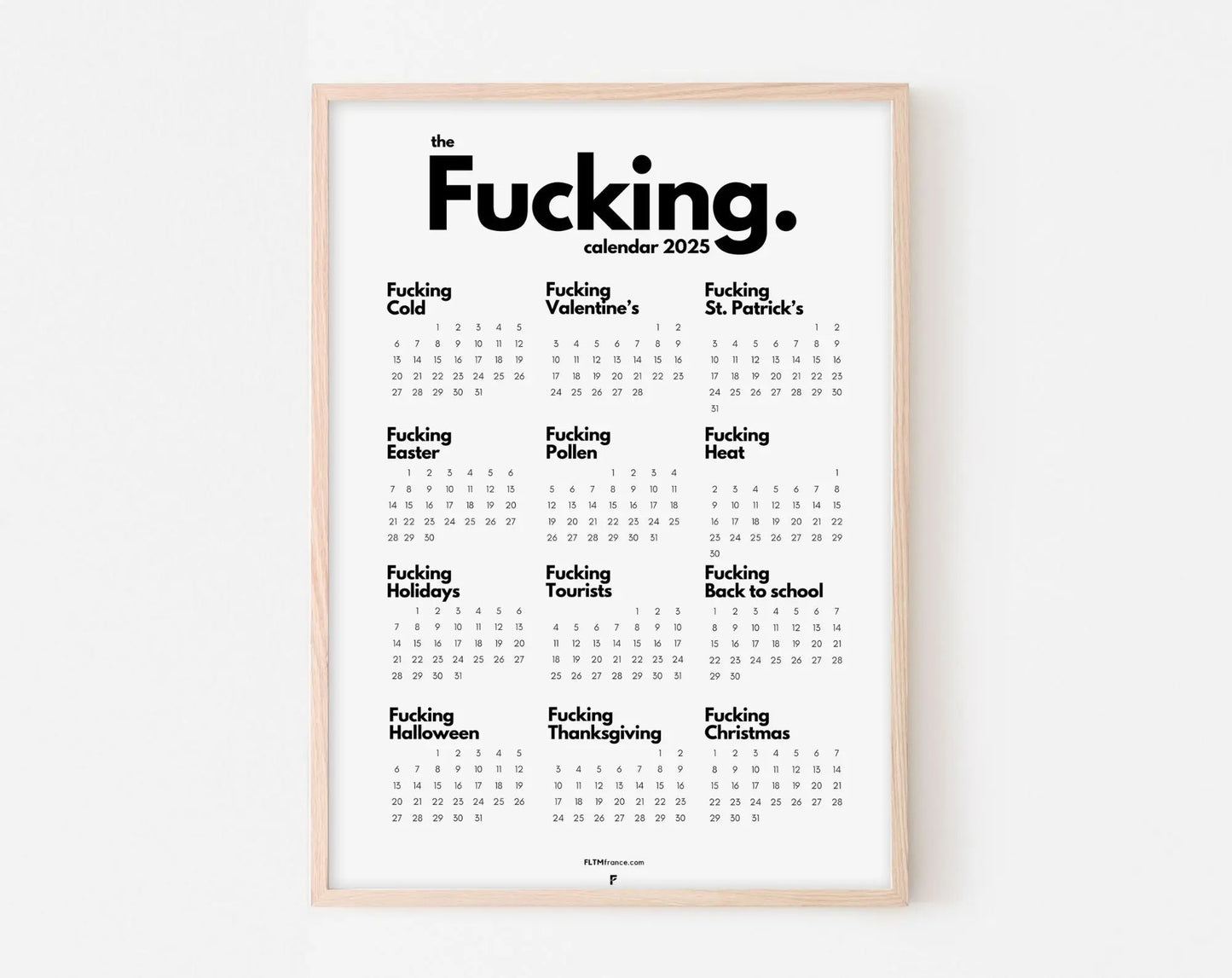 The Fucking Calendar 2025 - Calendrier Putain en anglais FLTMfrance