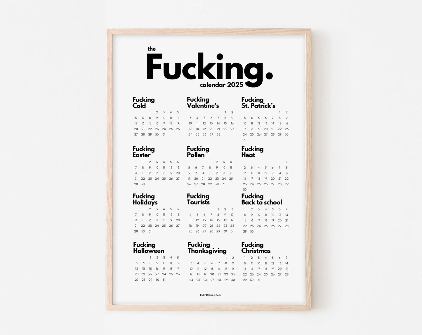 The fucking calendar 2025 - Calendrier Putain en anglais FLTMfrance