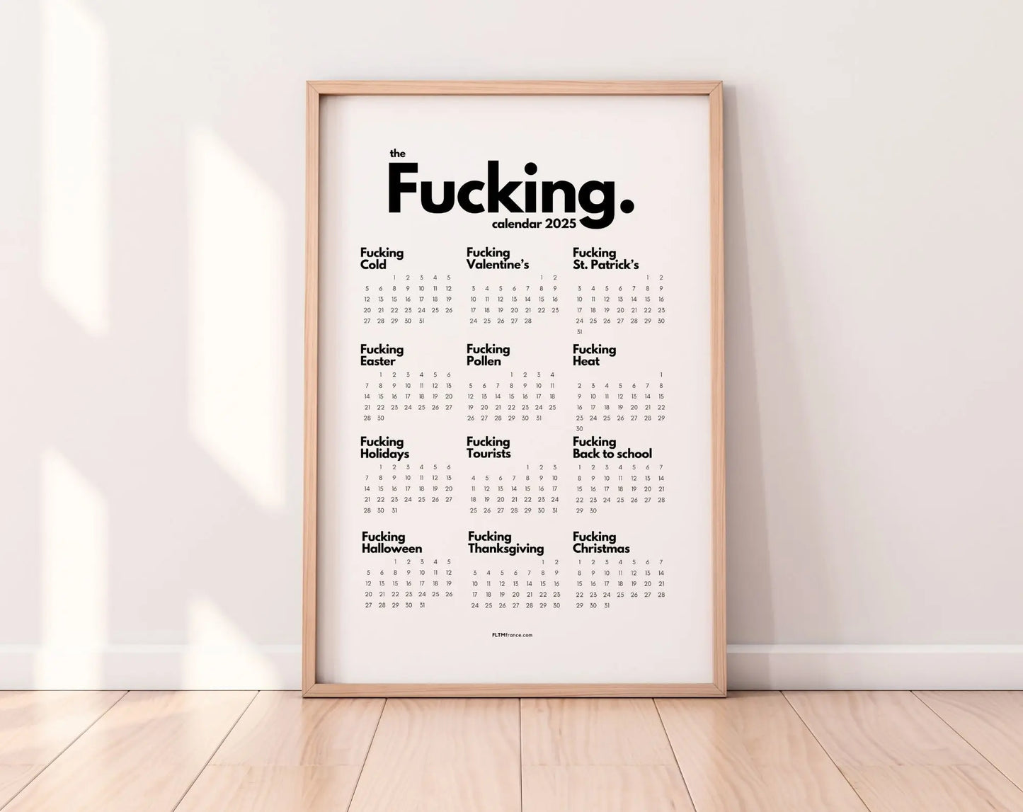 The fucking calendar 2025 - Calendrier Putain en anglais FLTMfrance