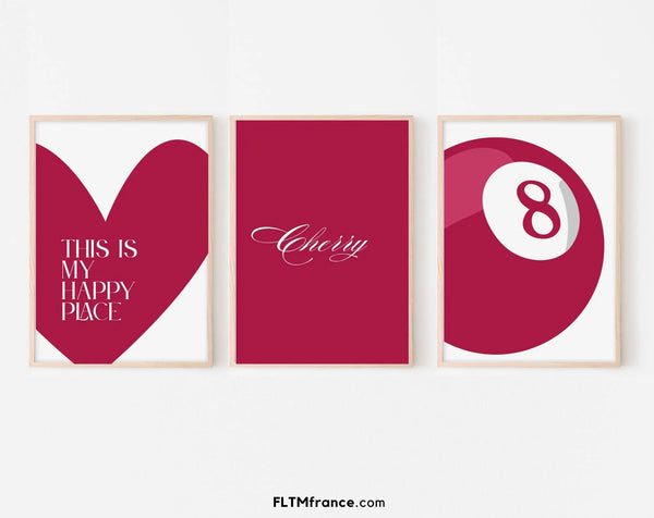 Trio d'affiches Cherry Mood - Cerise Mania