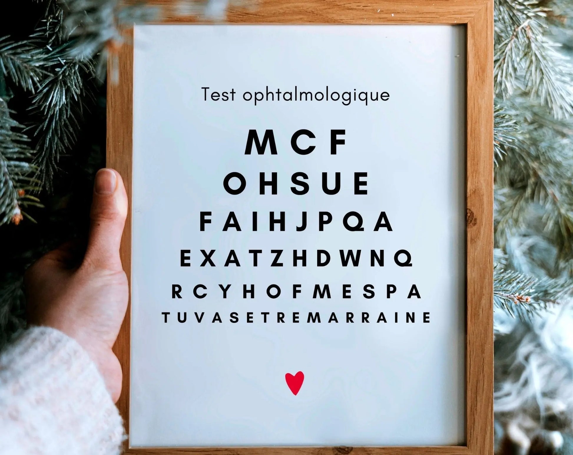 Tu vas être marraine - Affiche test ophtalmologique - Annonce grossesse marraine originale FLTMfrance