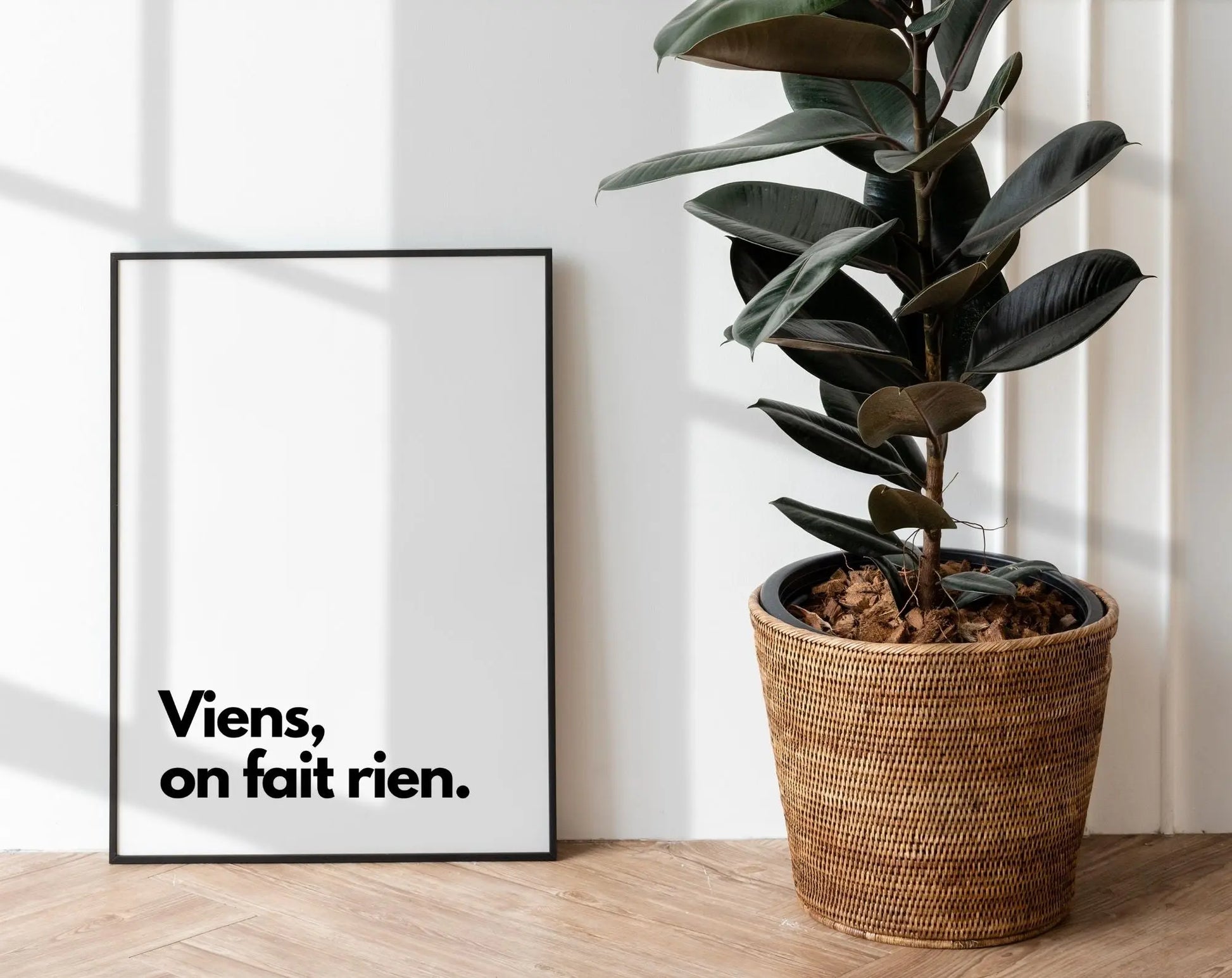 Viens on fait rien - Affiche citation humour FLTMfrance