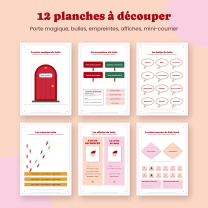 Porte magique, bulles, empreintes et affiches du lutin farceur