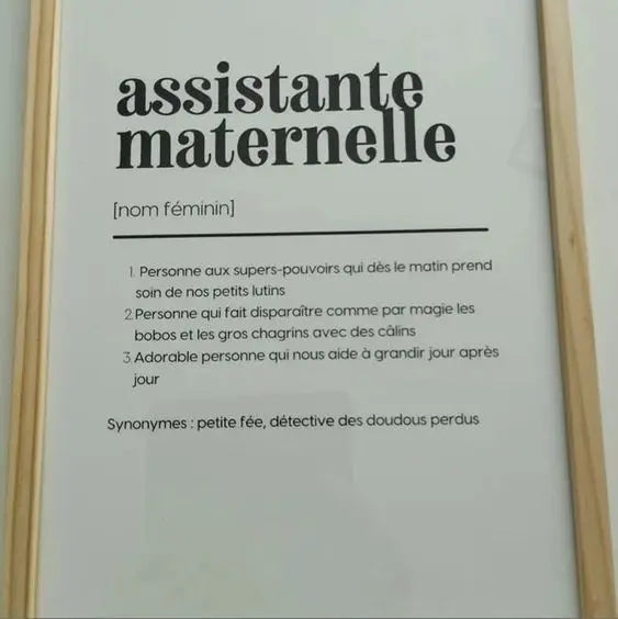 Affiche définition assistante maternelle à imprimer | FLTM