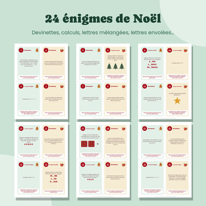 Les cartes énigmes du calendrier de l'Avent escape game pour enfants