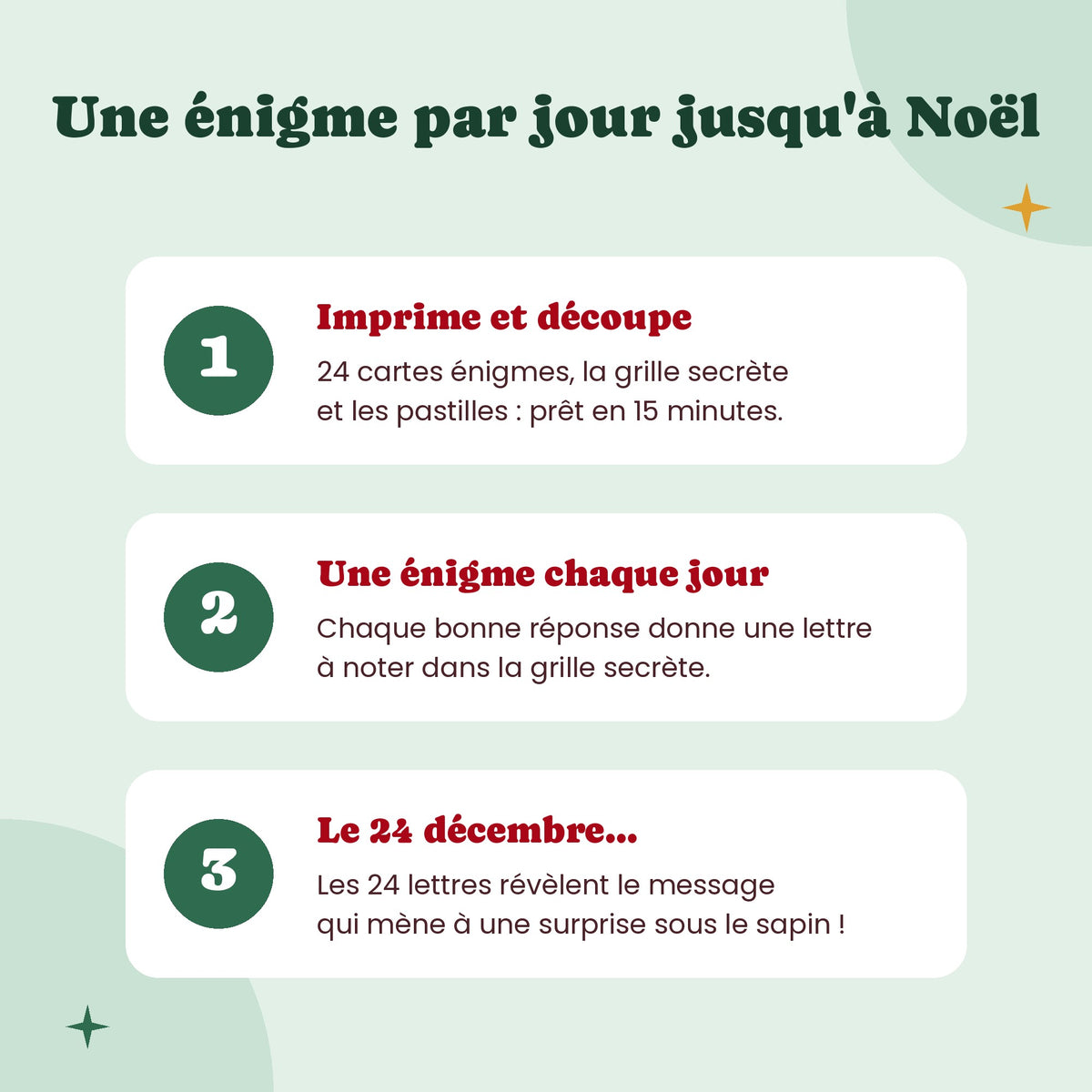 Comment fonctionne le calendrier de l'Avent escape game