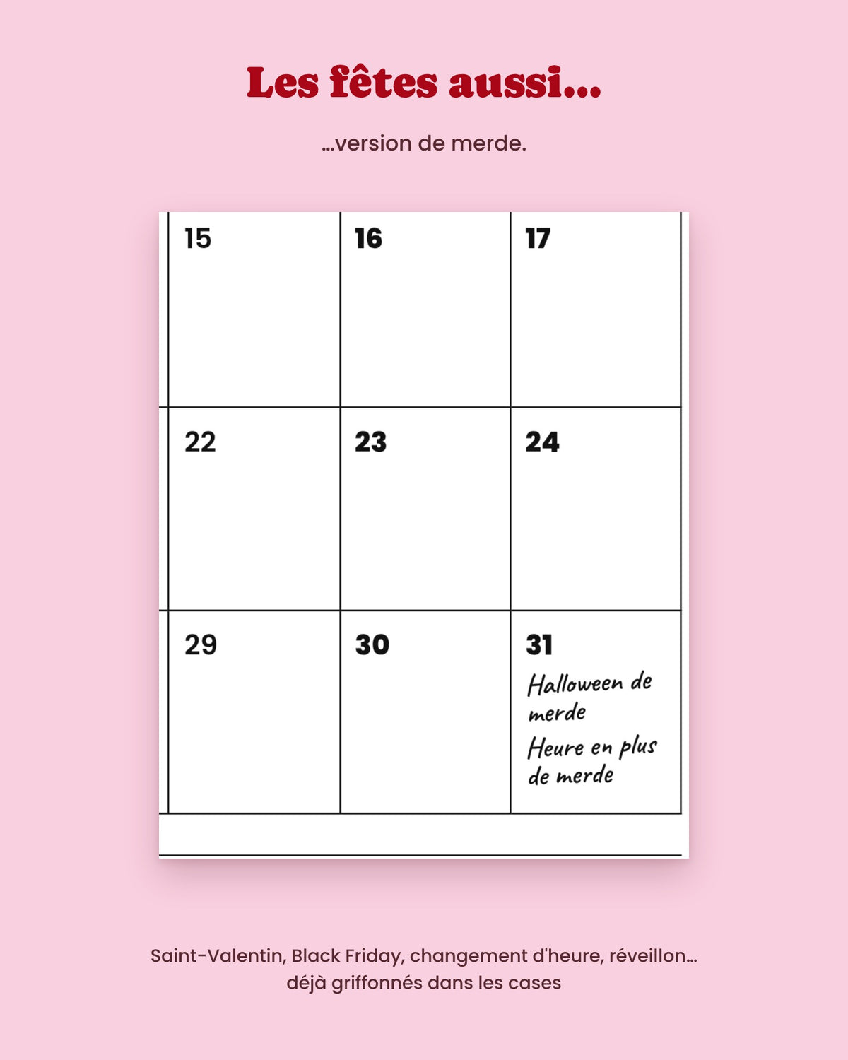 Calendrier de Merde 2027 mensuel à imprimer – visuel 4