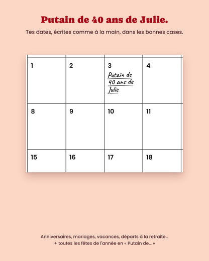 Calendrier Putain 2027 mensuel personnalisable sur Canva – visuel 2