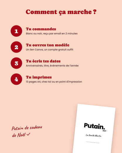 Calendrier Putain 2027 mensuel personnalisable sur Canva – visuel 4