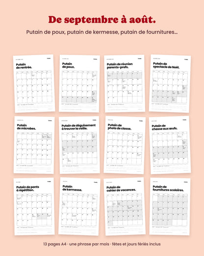 Calendrier scolaire Putain 2027-2028 à imprimer – visuel 4