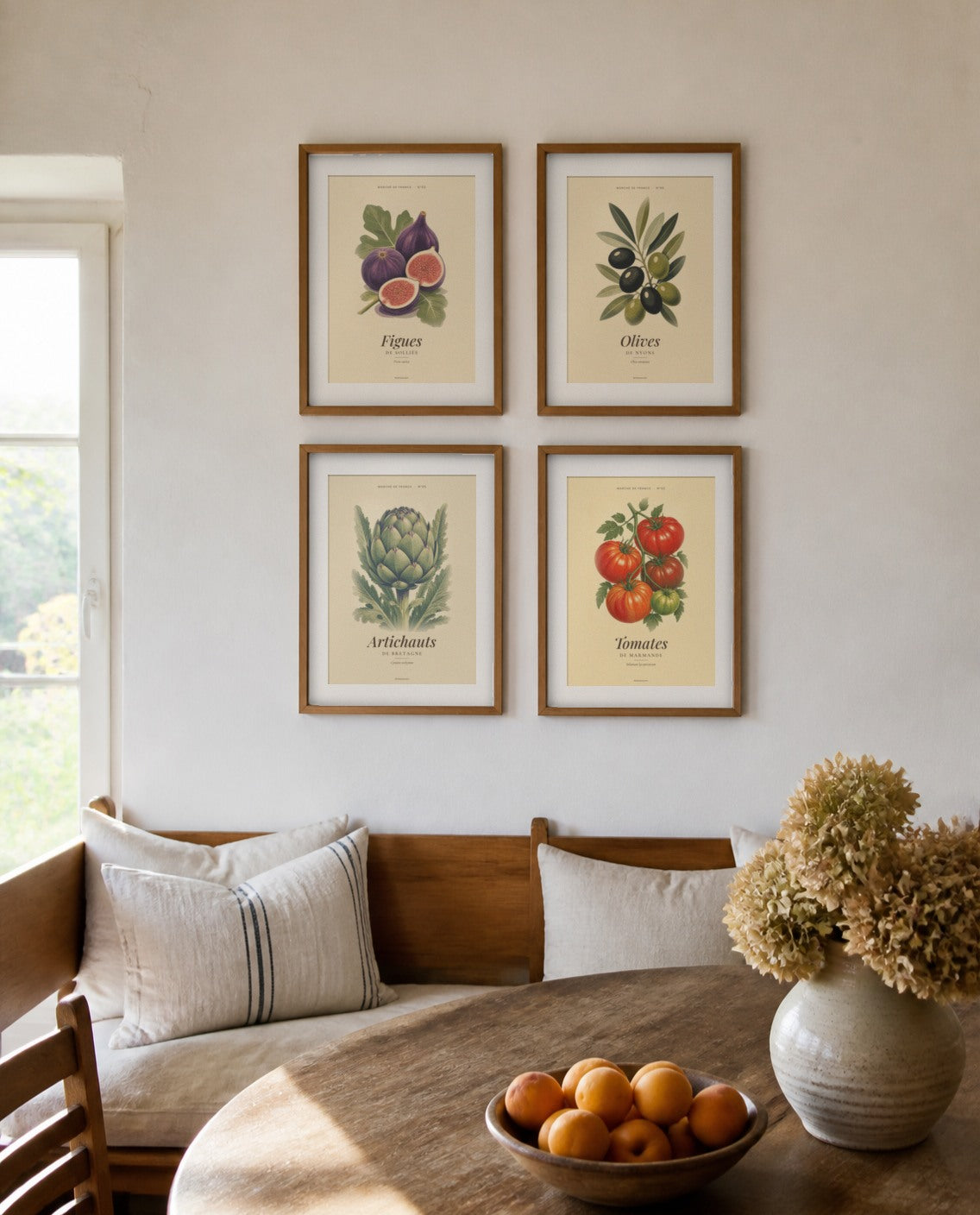 Affiches vintage fruits et légumes à imprimer encadrées
