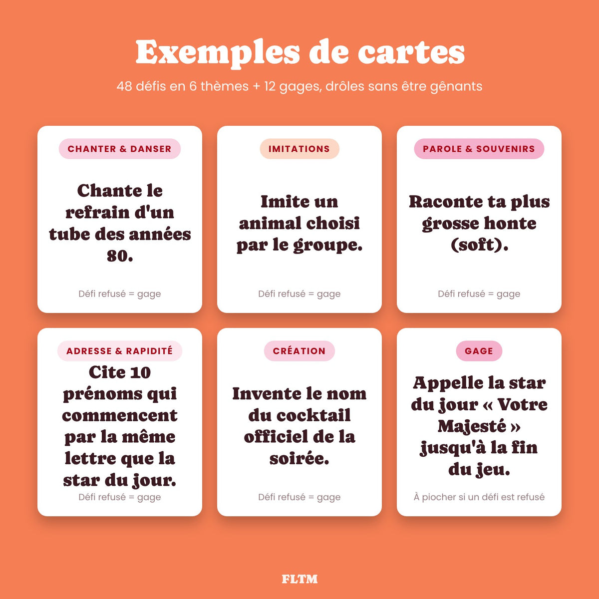 Défis rigolos anniversaire adulte : exemples de cartes