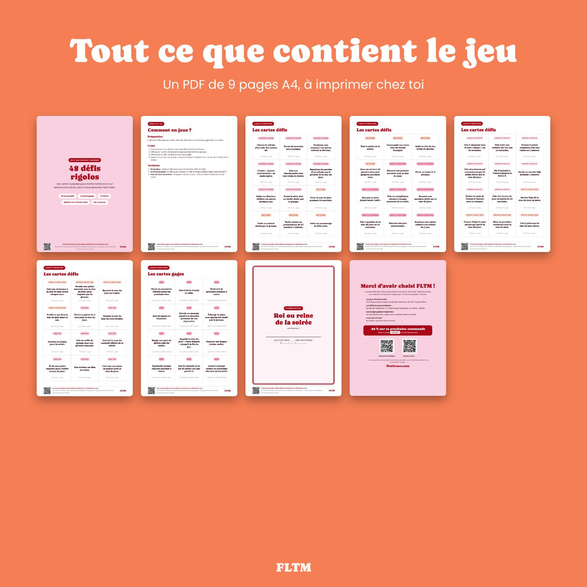 Défis rigolos anniversaire adulte : contenu du jeu