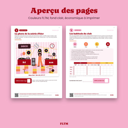 Aperçu des pages de l'escape game Mystère au Disco Club à imprimer