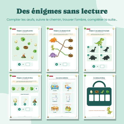 Énigmes sans lecture de l'escape game dinosaure