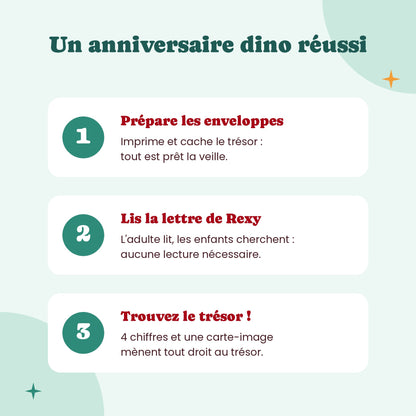 Déroulé de l'escape game anniversaire dinosaure