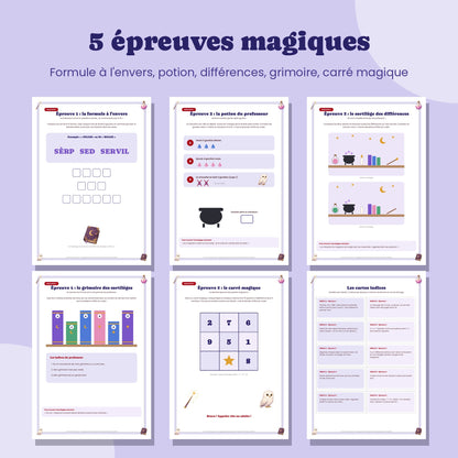 Les 5 épreuves magiques de l'escape game magicien pour enfants