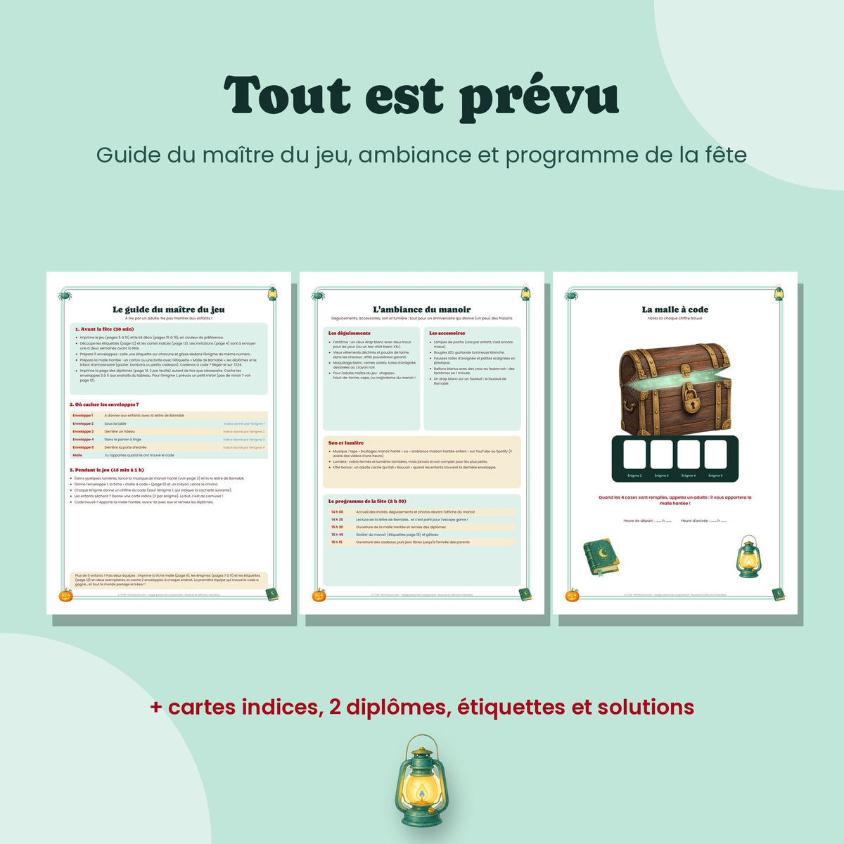 Guide du maître du jeu et programme de la fête