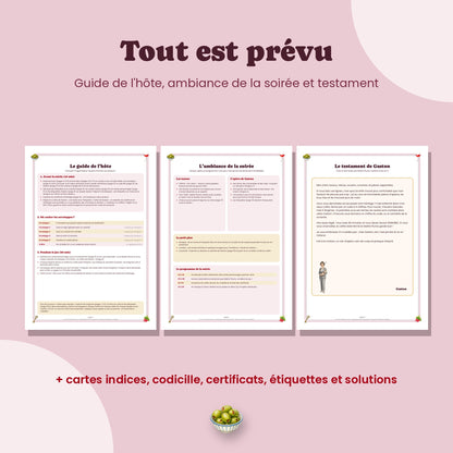 Guide de l'hôte, ambiance de la soirée et testament de Gaston