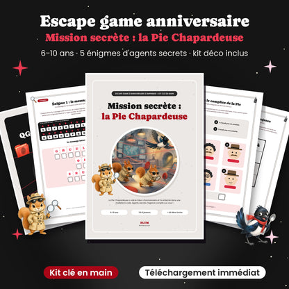 Escape game anniversaire espion à imprimer - Mission secrète