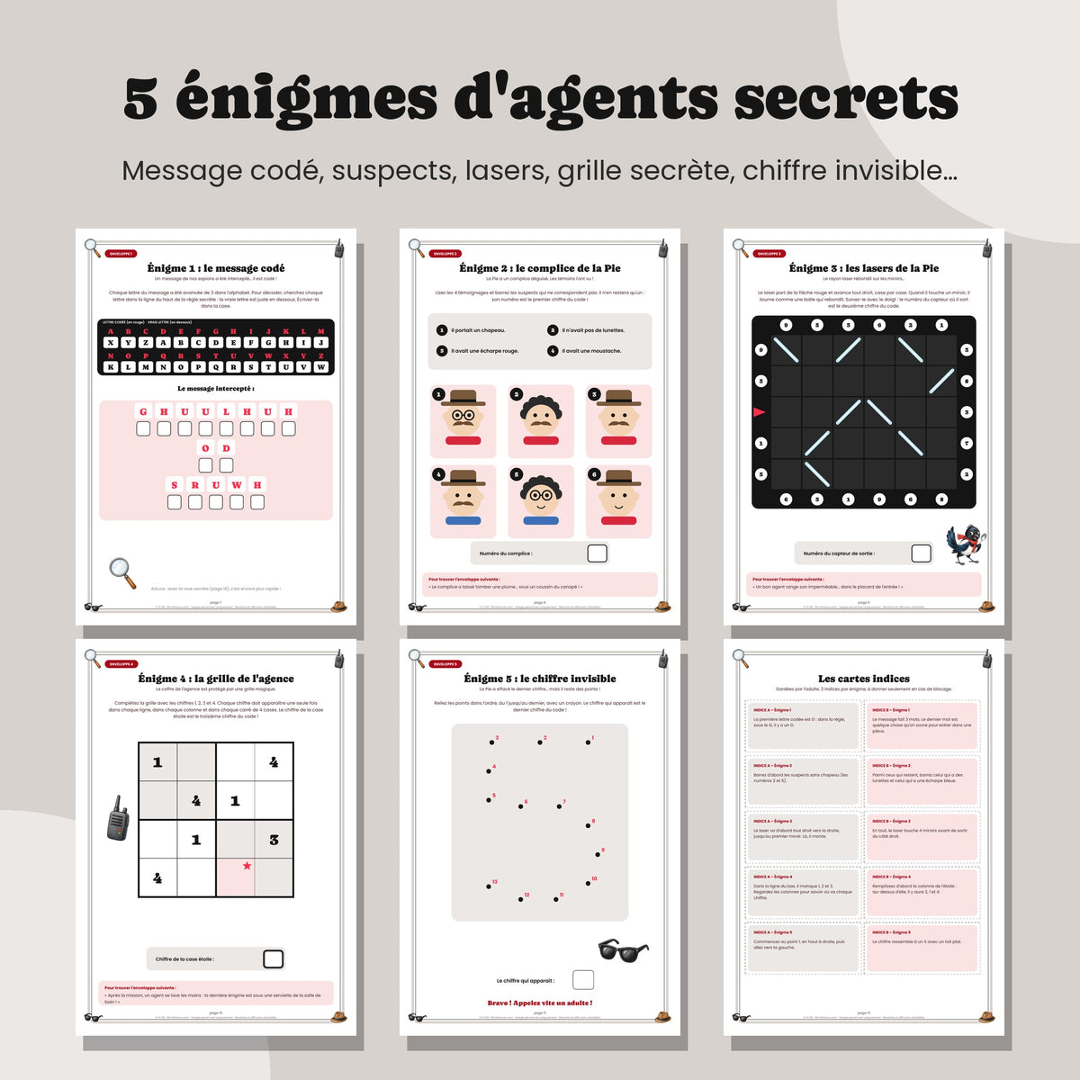 Les 5 énigmes de l'escape game espion