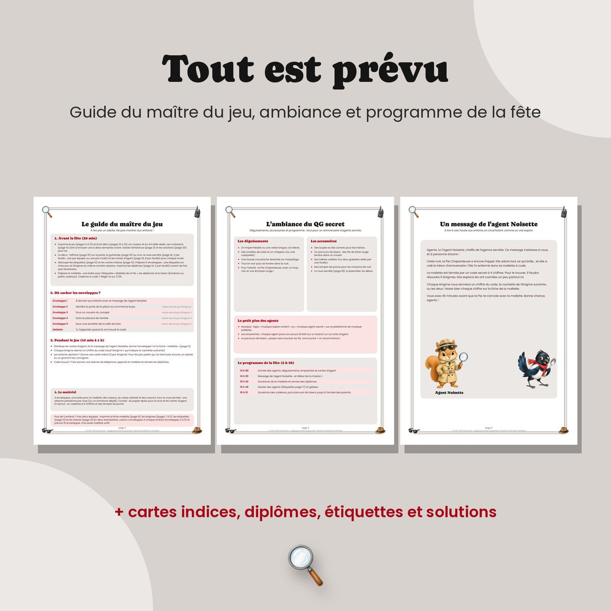 Guide du maître du jeu de l'escape game espion